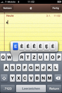 iPhone Sonderzeichen